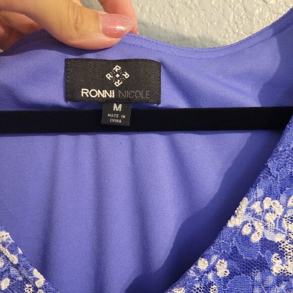 Blue and White Lace Dress - Picture 2 of 3